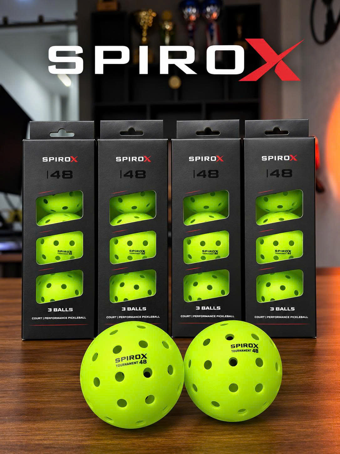 Quả Bóng Pickleball Spirox Tournament 48 Chính Hãng - Độ Bền Ổn Định - 48 Lỗ - Đường Bay Chuẩn - Cảm Giác Đánh Chắc Tay